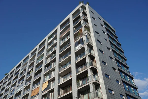 stock image Warsaw, Poland, June 26th 2022 - Modern residential building with balconies. Real estate and housing issues concept.