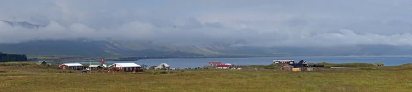 Pueblo Pescadores Arnastrapi Península Snaefellsnes Islandia Panorama — Foto de Stock