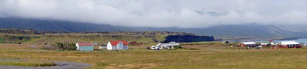 Wioska Rybacka Arnastrapi Półwyspie Snaefellsnes Islandii Panorama — Zdjęcie stockowe