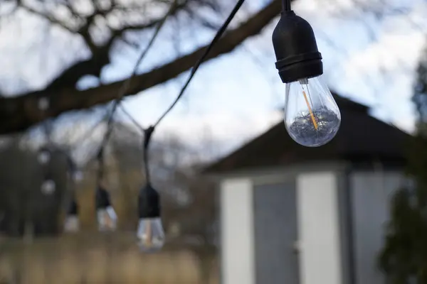 Light Bulbs Decoration Selective Focus Bokeh Effect — Stock Photo, Image
