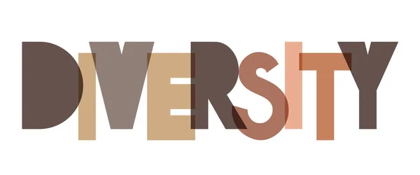 Diversidade Colorida Palavra Sobre Fundo Branco Conceito Tipográfico Ilustração Vetorial — Vetor de Stock