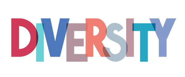 Diversidade Colorida Palavra Sobre Fundo Branco Conceito Tipográfico Ilustração Vetorial — Vetor de Stock