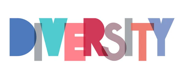 Diversidade Colorida Palavra Sobre Fundo Branco Conceito Tipográfico Ilustração Vetorial —  Vetores de Stock