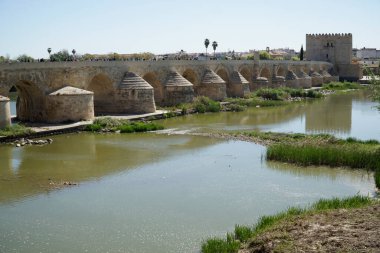 Roma köprüsü Guadalquivir Nehri Cordoba, İspanya