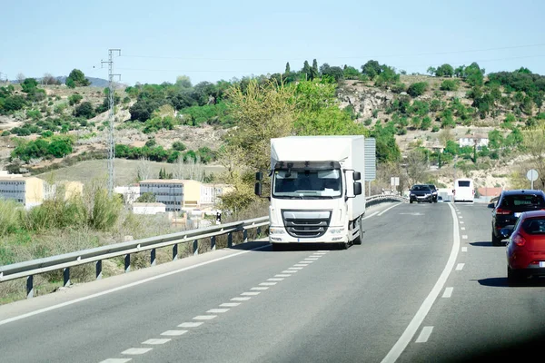 Stock image Truck on a highway - front view