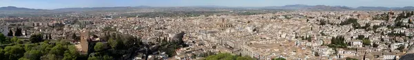 Panoramiczny Widok Miasto Granada Andaluzji Hiszpania — Zdjęcie stockowe