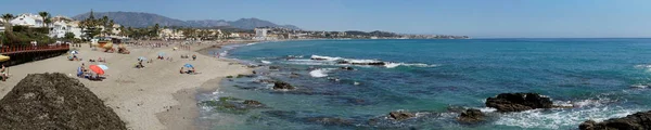 2023 Espanha Andaluzia Cala Mijas Vista Panorâmica Costa Praia — Fotografia de Stock