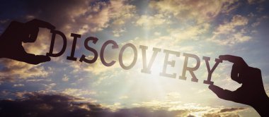 Keşif - insan elleri siyah siluet kelime tutuyor