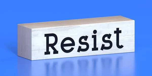 Resist 木のブロック上の単語 3Dイラスト — ストック写真