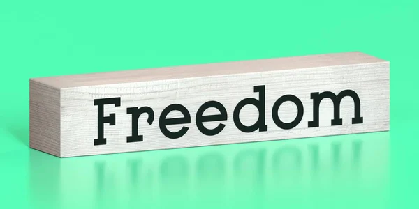 Freedom 木のブロック上の単語 3Dイラスト — ストック写真