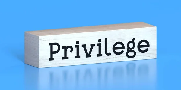 Privilege Word Wooden Block Illustration — Stock Photo, Image