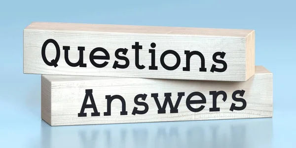 Perguntas Respostas Palavras Sobre Blocos Madeira Ilustração — Fotografia de Stock