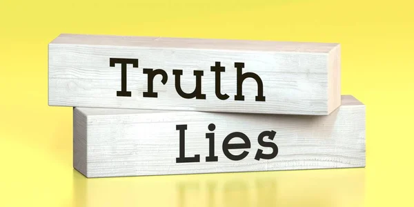 Wahrheit Lügen Worte Auf Holzklötzen Illustration — Stockfoto