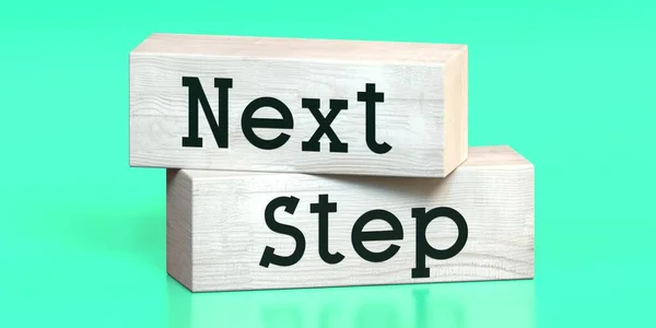 Next Step Words Wooden Blocks Illustration — Stock Photo, Image