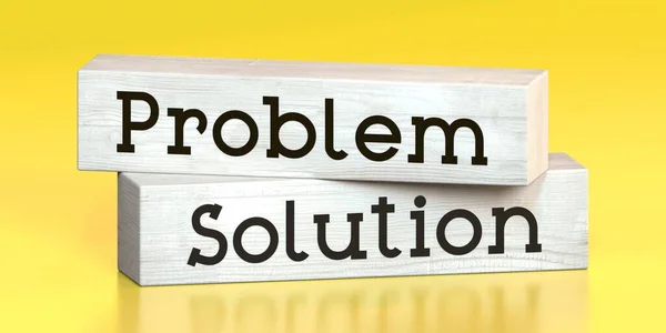 Problem Solution Words Wooden Blocks Illustration — Stock Photo, Image