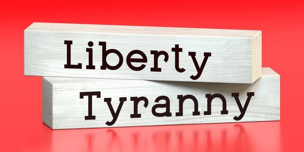 Frihet Tyranni Ord Träklossar Illustration — Stockfoto