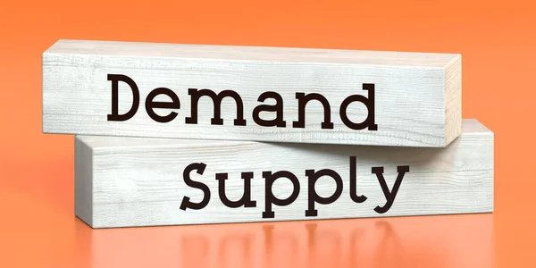 Demand Supply Words Wooden Blocks Illustration — Stock Photo, Image
