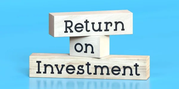 Return Investment Roi Words Wood Blocks Illustration — Stok Foto