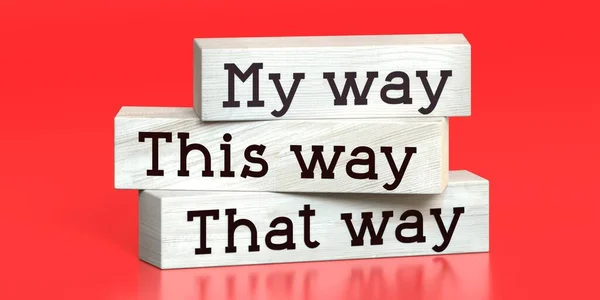 Way Way Way Words Wooden Blocks Illustration — Stock Photo, Image