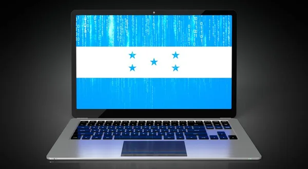 Гондурас Прапор Країни Двійковий Код Екрані Ноутбука Ілюстрація — стокове фото