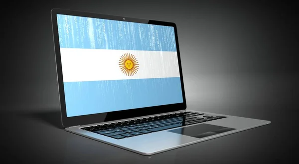 Argentina Country Flag Binary Code Laptop Screen Illustration — Stock Photo, Image