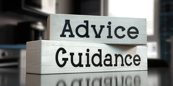 Guidance Advice Words Wooden Blocks Illustration — Stock Photo, Image