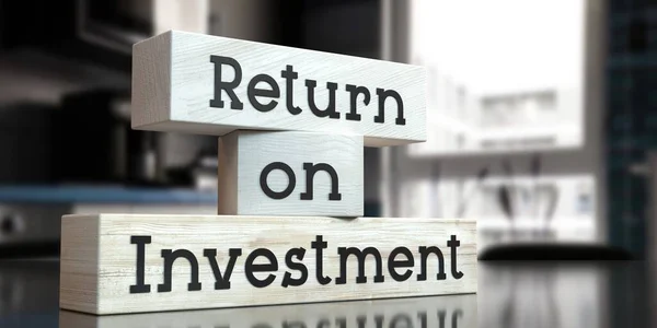 Return Investment Roi Words Wooden Blocks Illustration — Stock Photo, Image