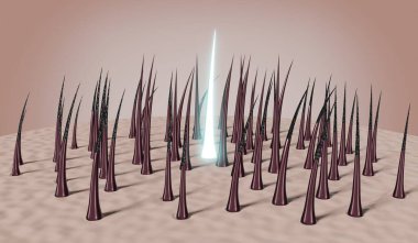 Saç kökleri - yenilenme konsepti - 3 boyutlu illüstrasyon