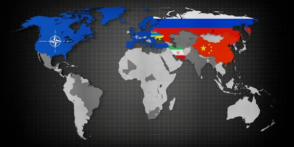 Война Украине Сша Нато Россия Страны Сторонники Всему Миру Иллюстрация — стоковое фото