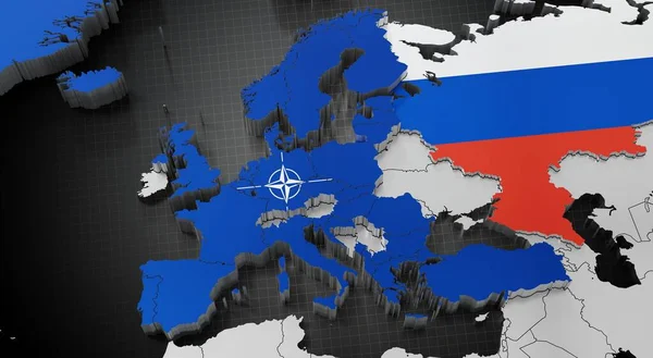 Страны Члены Нато Североатлантического Договора Европе России Иллюстрация — стоковое фото