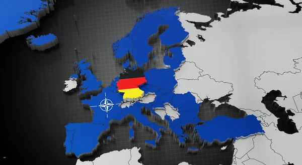 Германия Нато Карта Флаги Иллюстрация — стоковое фото