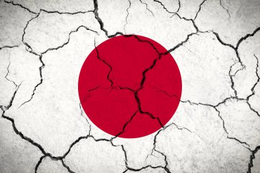 Japonya - çatlak ülke bayrağı