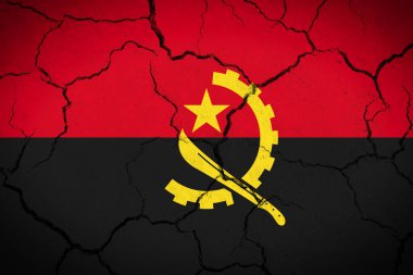 Angola - çatlak ülke bayrağı