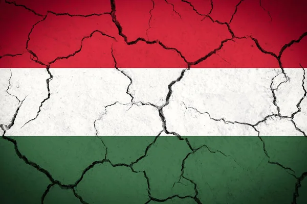 Угорщина Розбитий Прапор Країни — стокове фото
