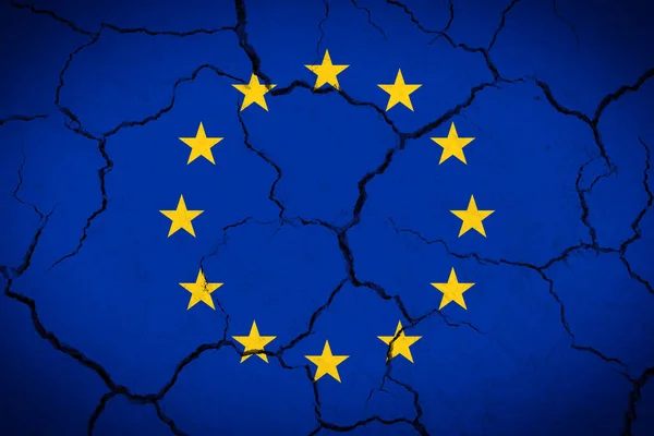 European Union - cracked country flag