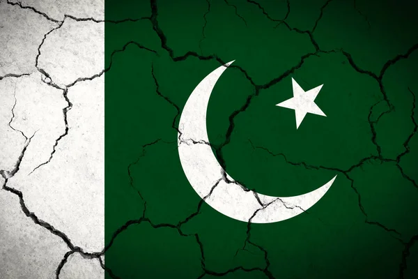 Пакистан Потрескавшийся Флаг Страны — стоковое фото