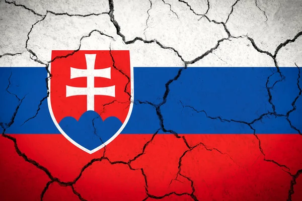 Eslovaquia Bandera Del País Agrietada —  Fotos de Stock