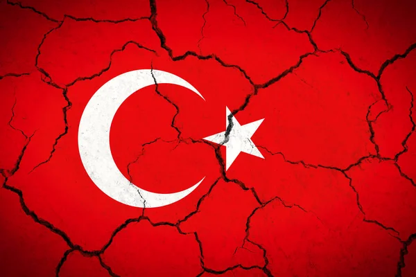 トルコ 割れた国旗 — ストック写真