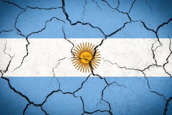 Аргентина Потрескавшийся Флаг Страны — стоковое фото