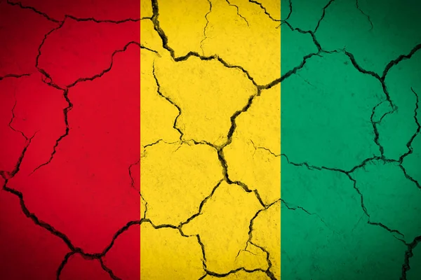 Guinea - cracked country flag