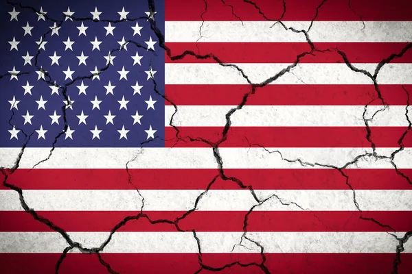 Usa Cracked Country Flag — Stock Photo, Image