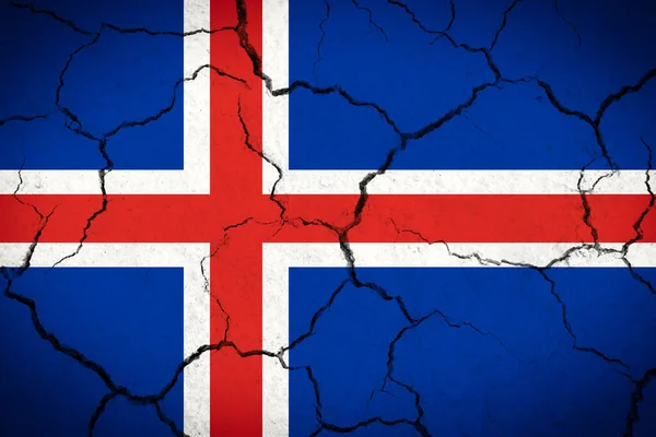 Iceland Cracked Country Flag — Stock Photo, Image