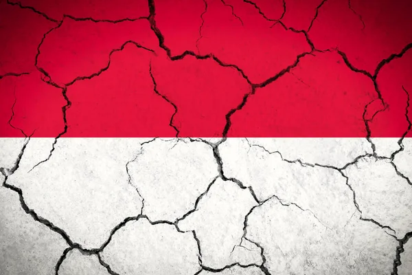 Indonésia Bandeira País Rachado — Fotografia de Stock