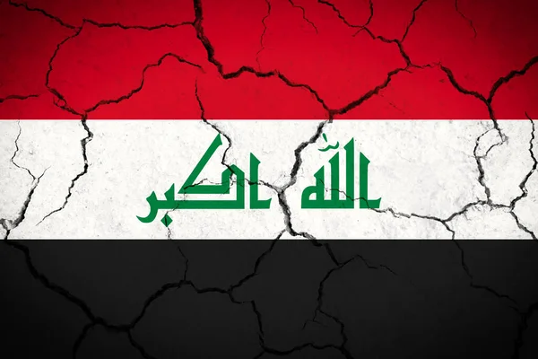 Irak Pęknięta Flaga Kraju — Zdjęcie stockowe