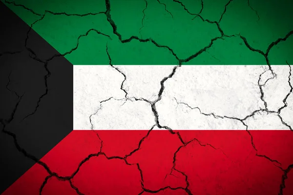 Koeweit Gebarsten Land Vlag — Stockfoto