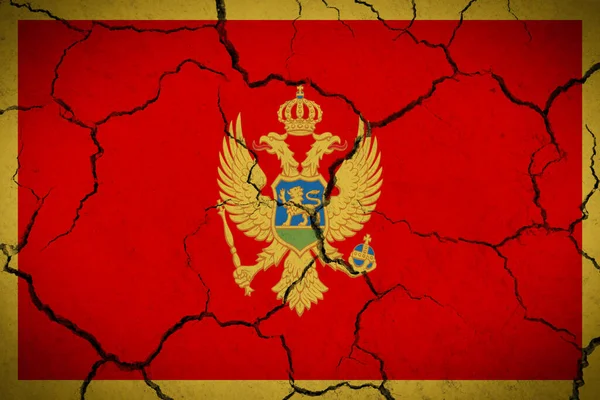 Черногория Потрескавшийся Флаг Страны — стоковое фото
