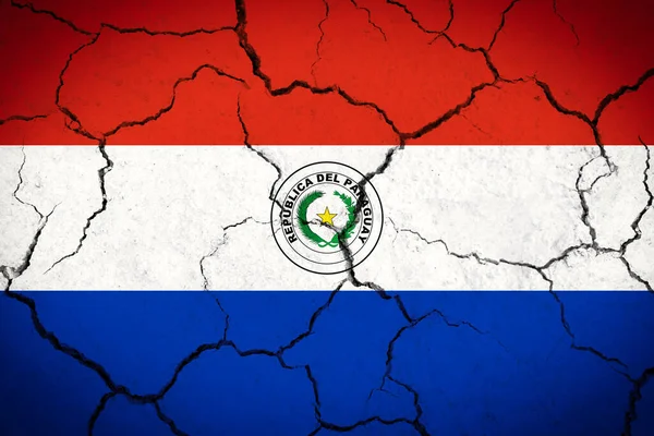 Парагвай Потрісканий Прапор Країни — стокове фото
