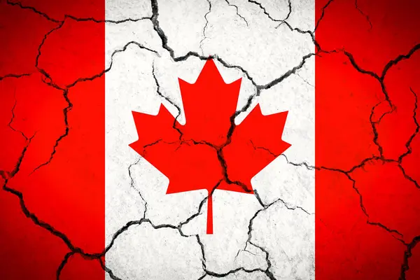 Canada Gebarsten Landvlag — Stockfoto