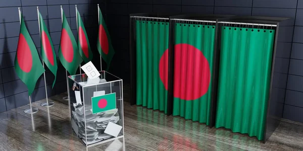 Bangladesh Stemhokjes Stembus Verkiezingsconcept Illustratie — Stockfoto