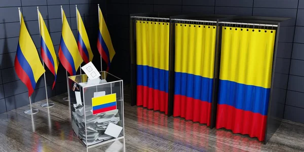 Colombia Urnas Urnas Concepto Electoral Ilustración — Foto de Stock